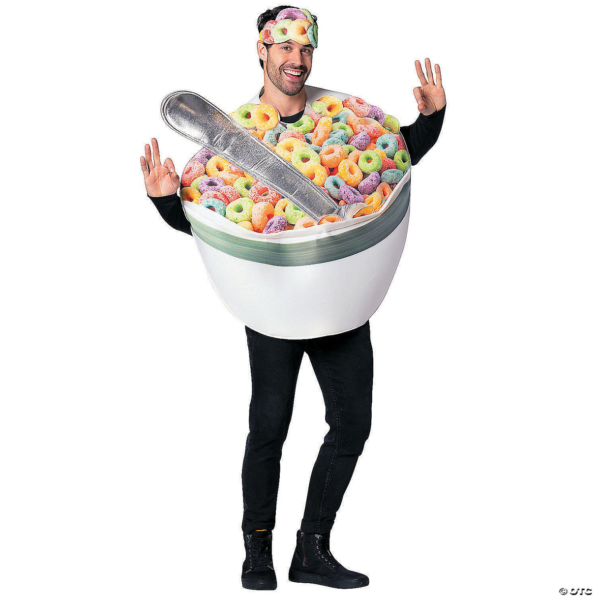 Adults Bowl of Cereal Costume w/ Spoon – Funny Breakfast Halloween Cosplay