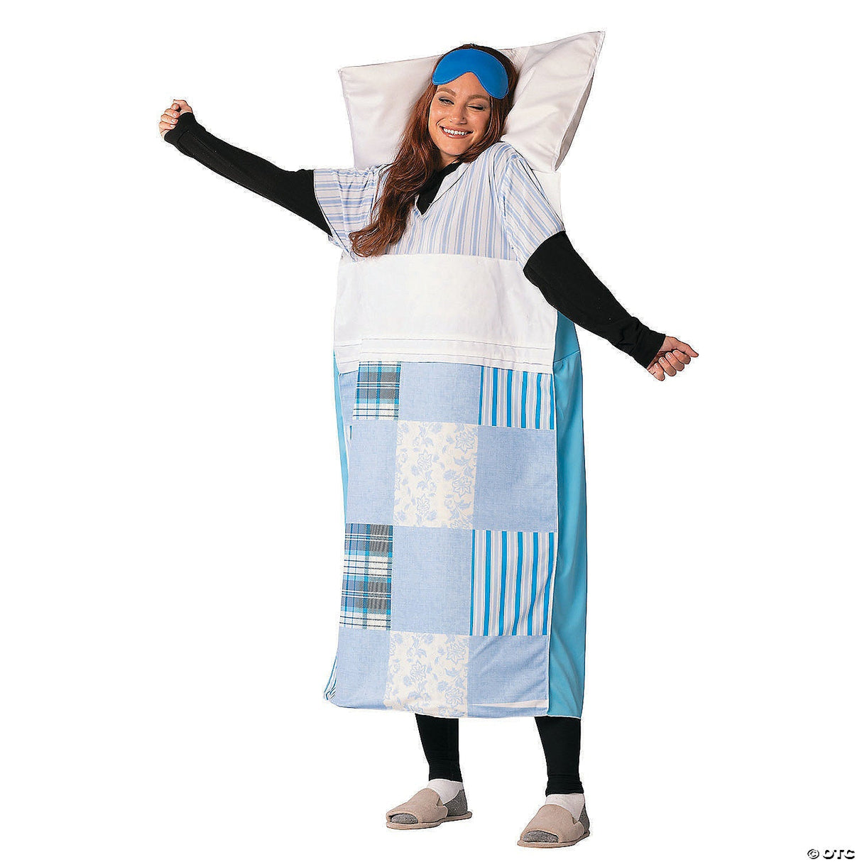 Adults Sleeping Bed Costume w/ Pillow & Comforter – Funny Halloween Cosplay