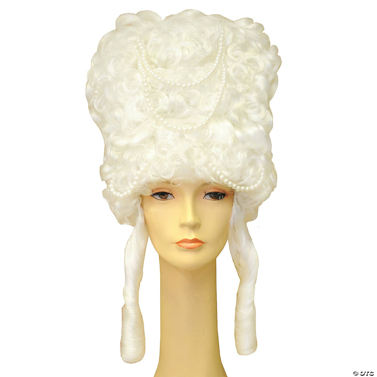Super Deluxe Santa Wig and Beard Set White Long Curly Christmas Costume