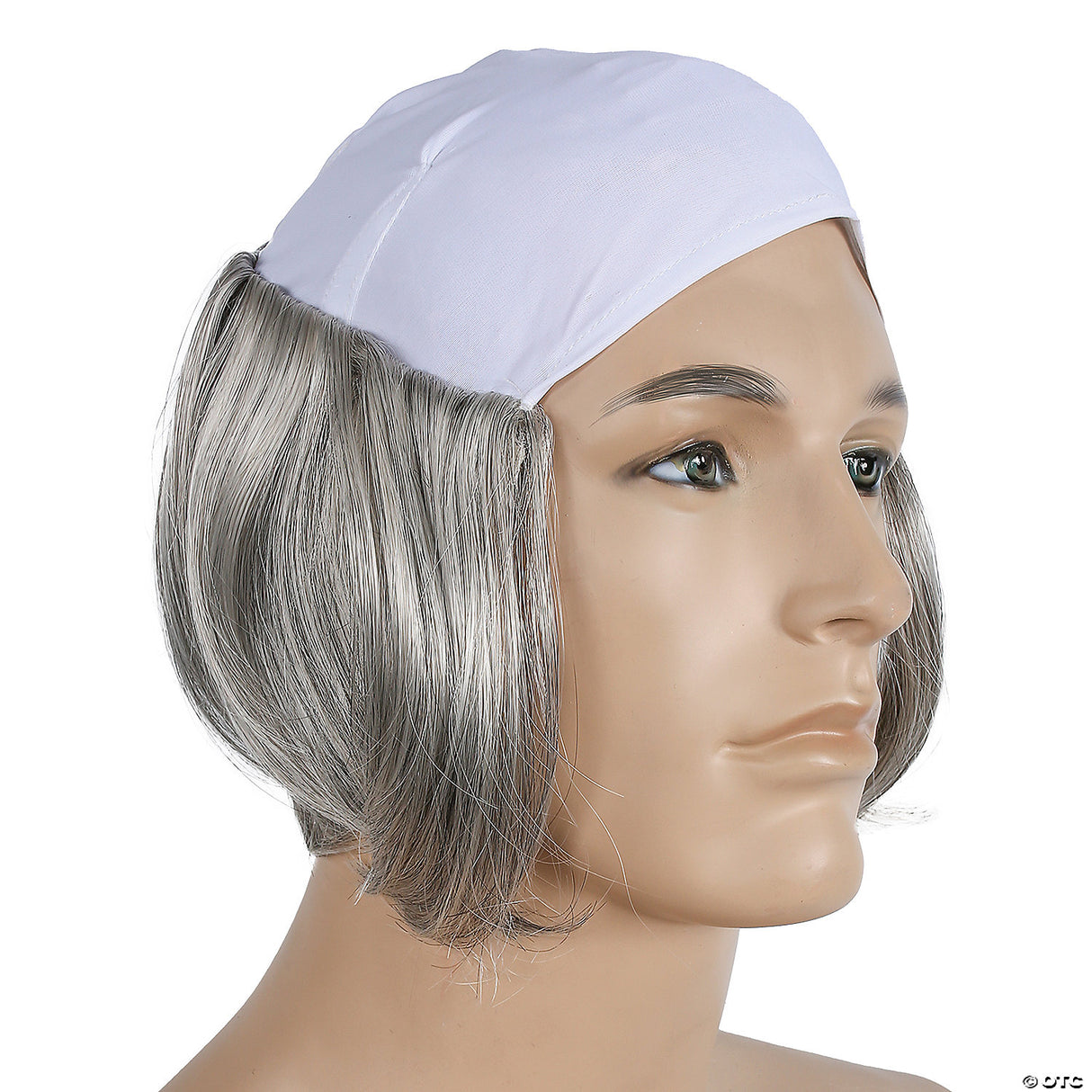 Bald Short Wig Gray Costume Theatre Cosplay Halloween Adult Hair Cap