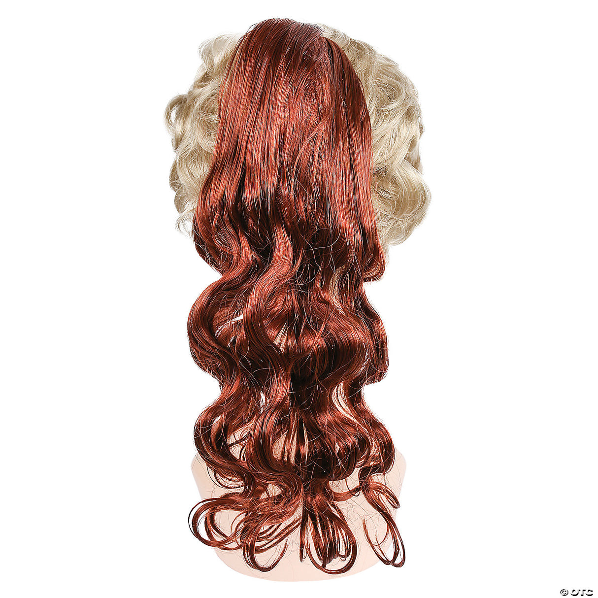 Ponytail Comb Wig Flame Red Long Curly Costume Theatre Cosplay Adult Women
