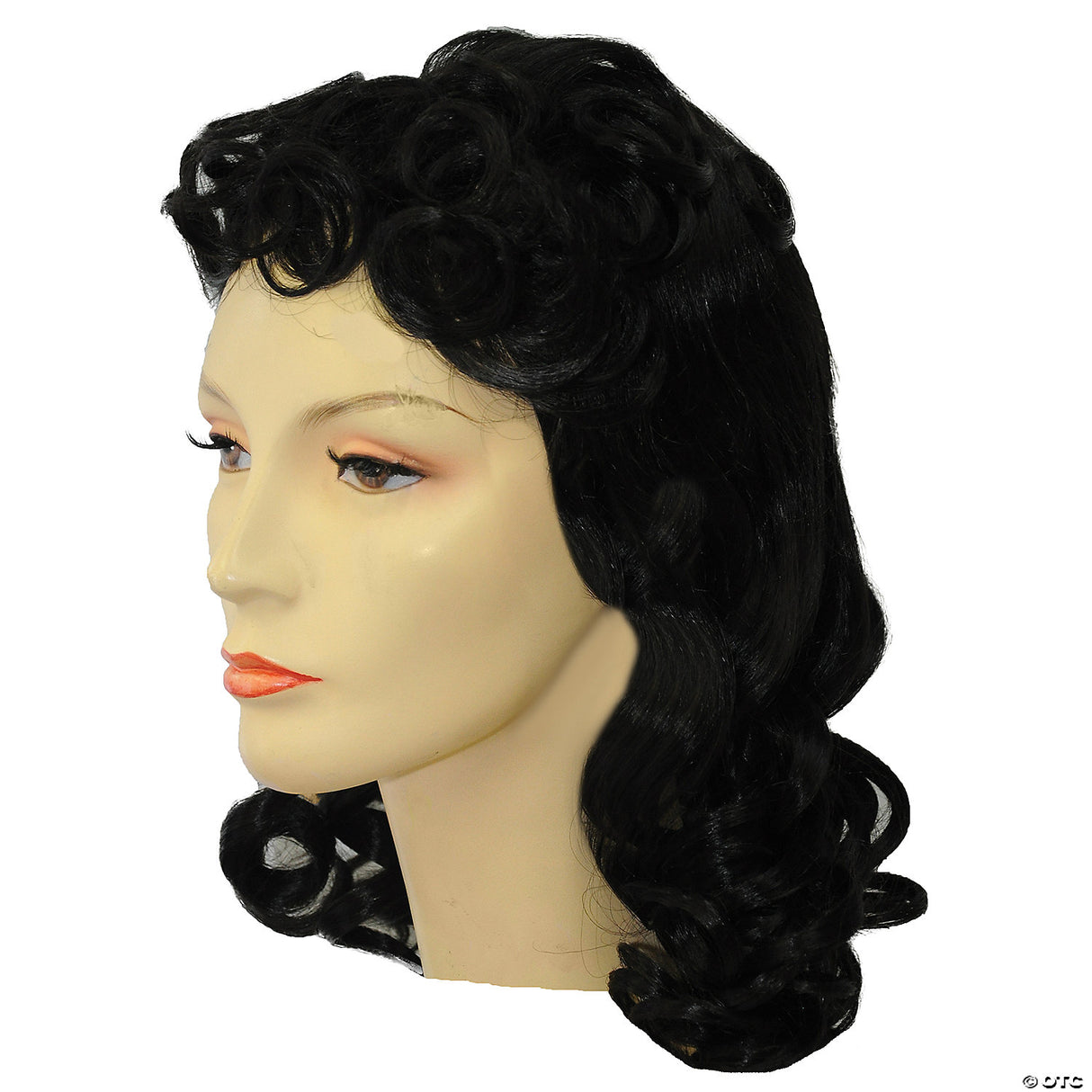 Adult Movie Queen Wig Black Curly Vintage Costume Theatre Cosplay Halloween