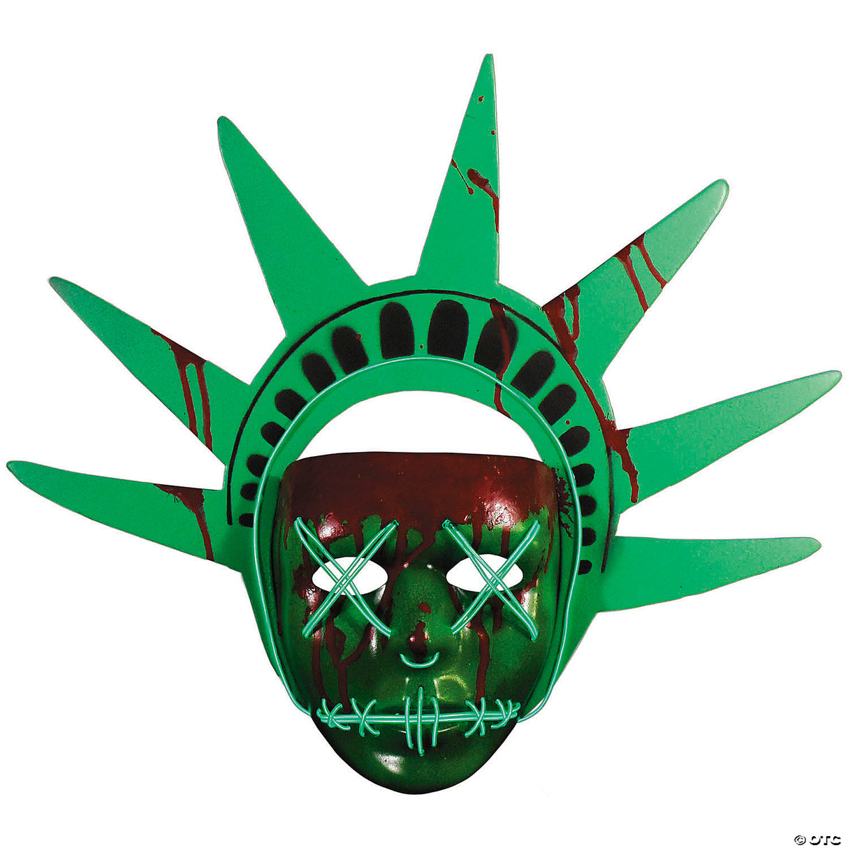 Adults The Purge™ Lady Liberty Light- Up Mask - Halloween Mask Horror Costume