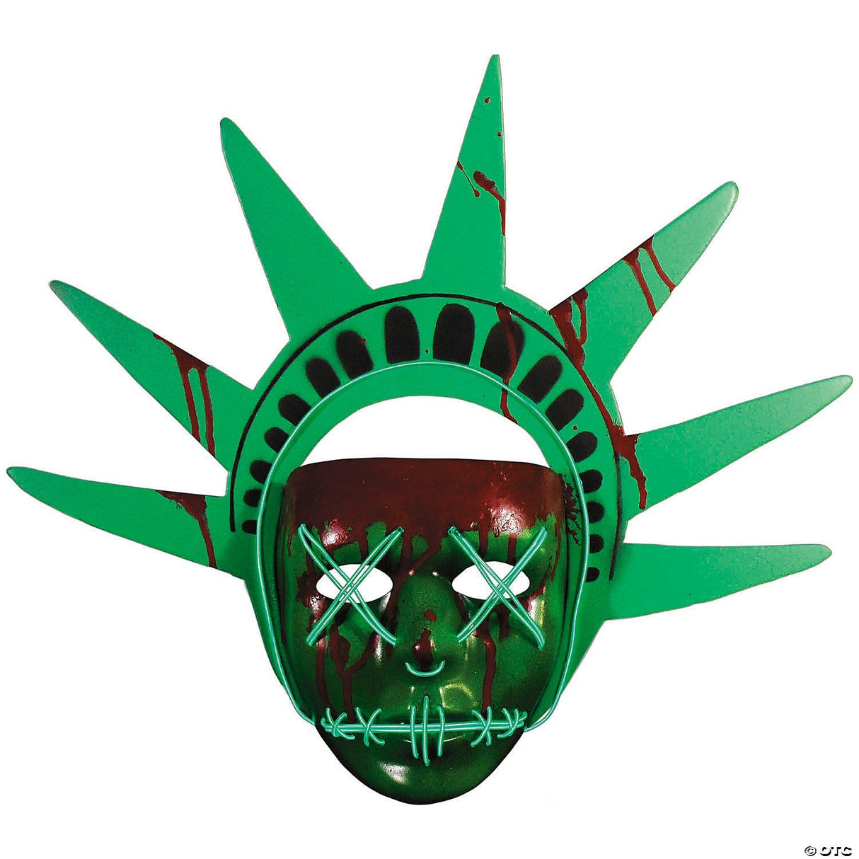 Adults The Purge™ Lady Liberty Light- Up Mask - Halloween Mask Horror Costume