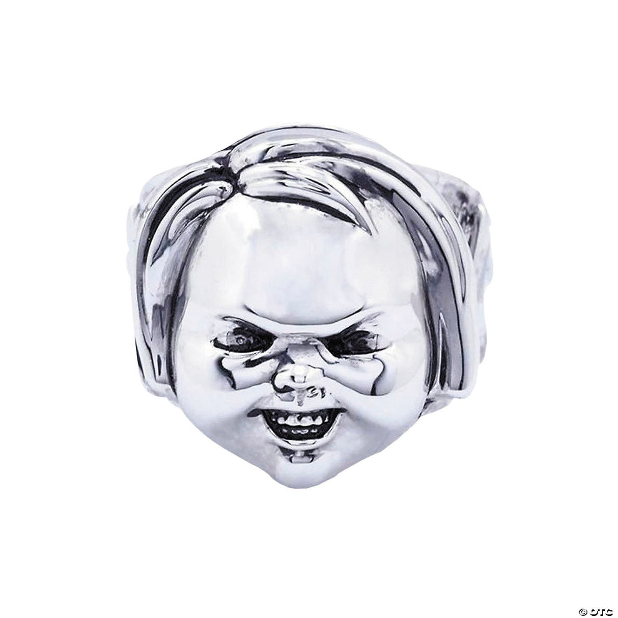 Child’s Play 2™ Chucky Face Plated Brass Ring - Size 11 - Kids Halloween Costume