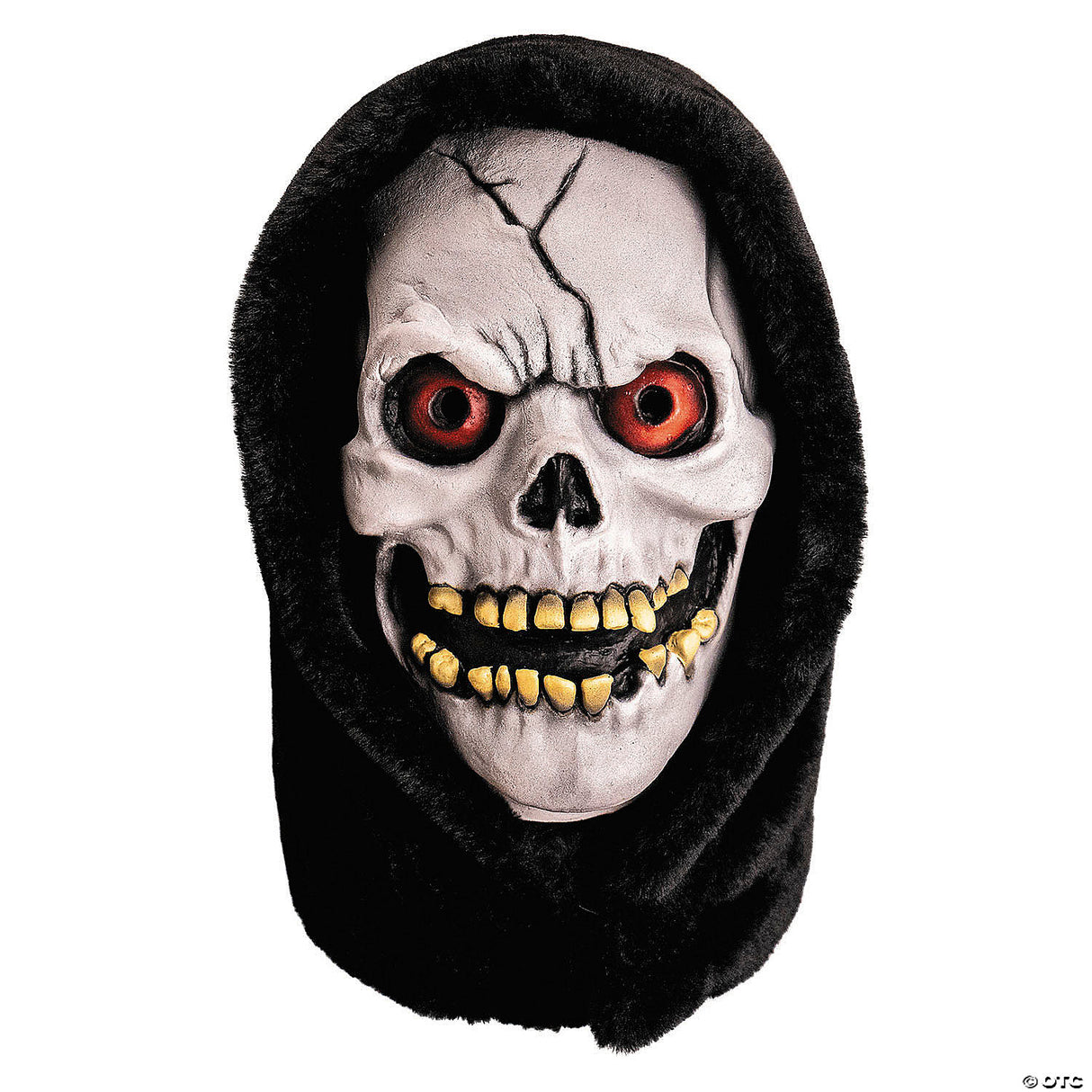 Chamber Of Horrors™ White Latex Overhead Hooded Skull Mask - One Size - Scary