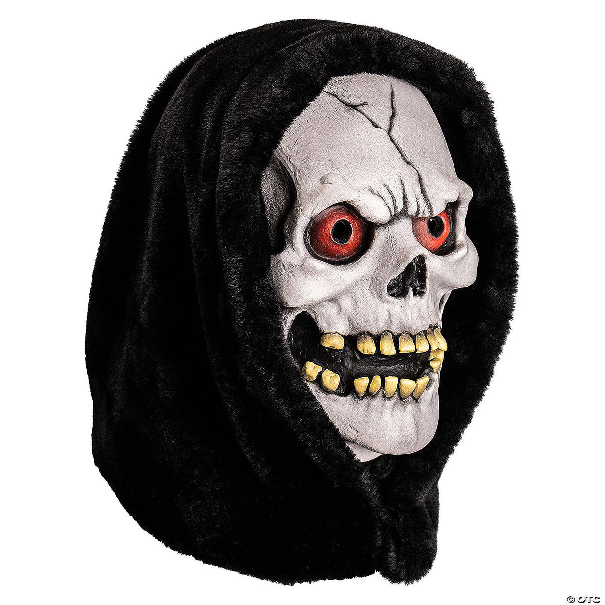Chamber Of Horrors™ White Latex Overhead Hooded Skull Mask - One Size - Scary
