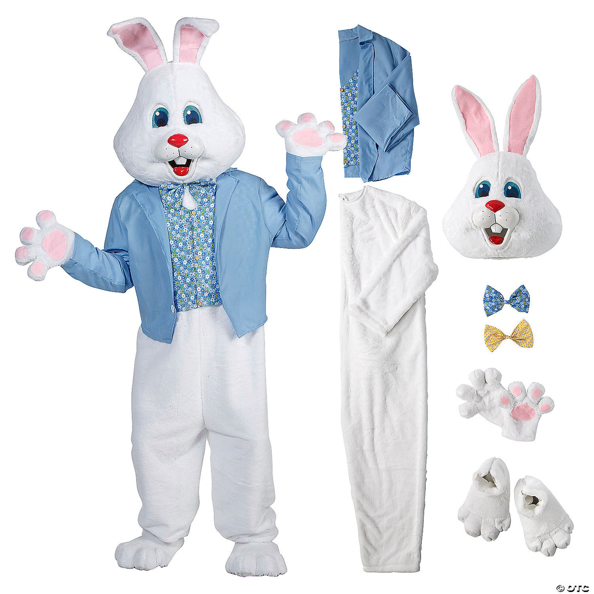 Adults Easter Bunny Costume With Blue Jacket & Vest Holiday Party Cosplay Outfit