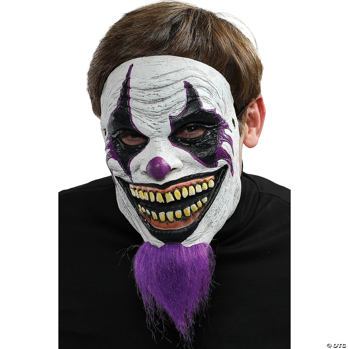 Adult's Clown Mask With Purple Beard - Scary Halloween Mask Horror Costume Acces