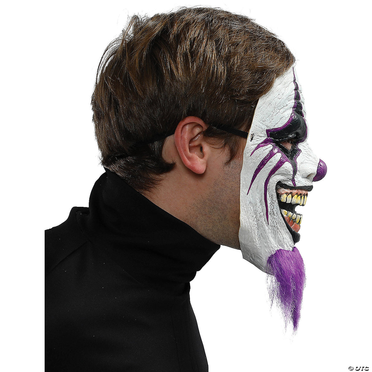 Adult's Clown Mask With Purple Beard - Scary Halloween Mask Horror Costume Acces