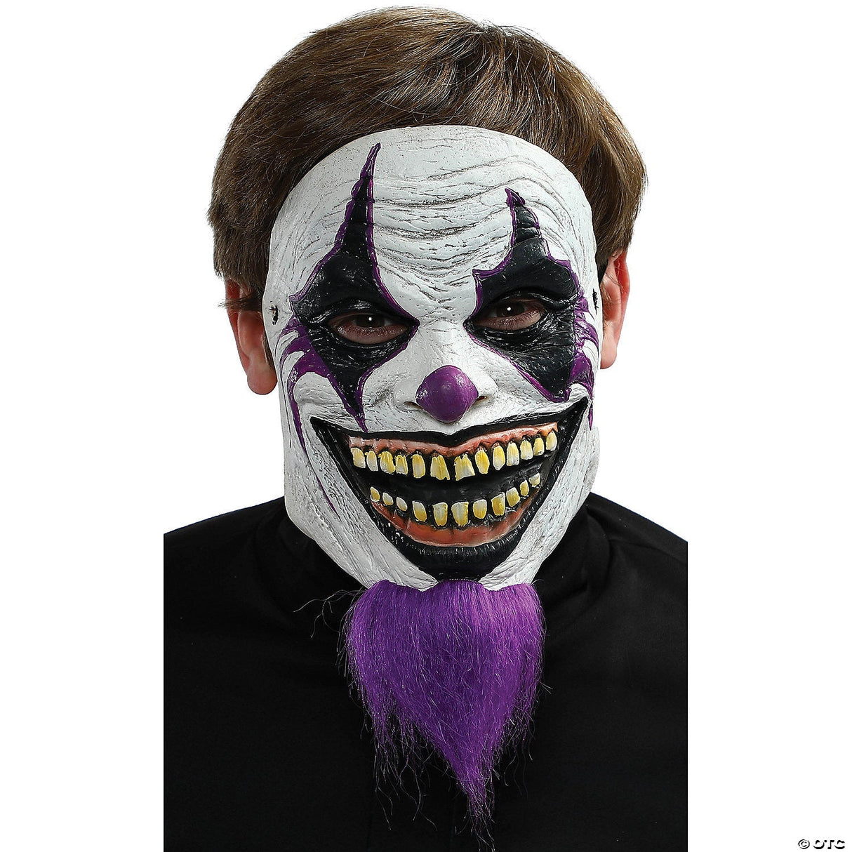Adult's Clown Mask With Purple Beard - Scary Halloween Mask Horror Costume Acces