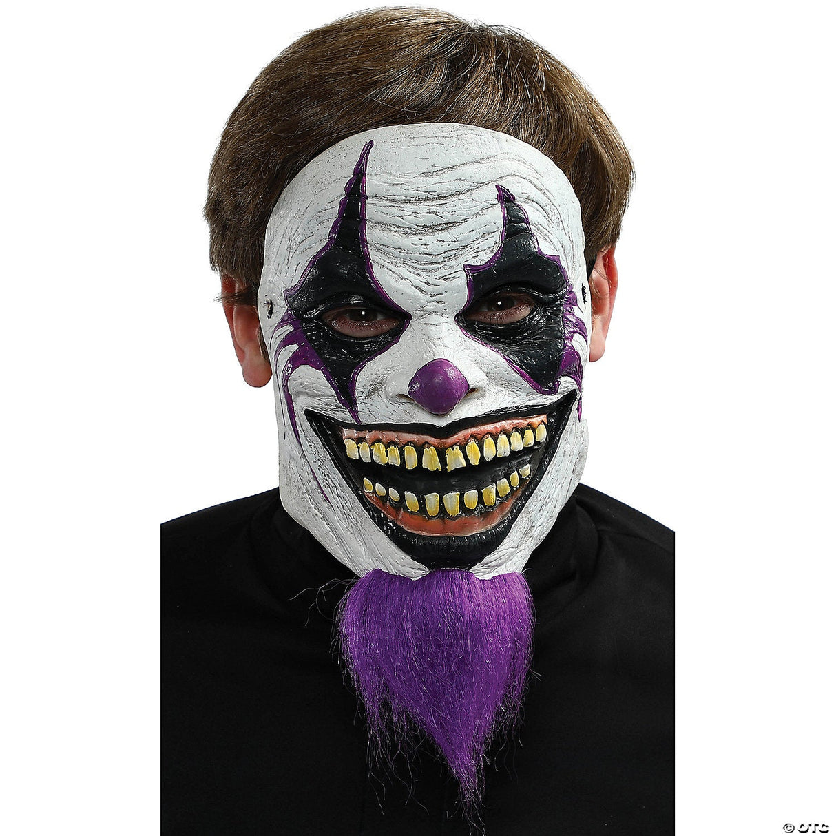 Adult's Clown Mask With Purple Beard - Scary Halloween Mask Horror Costume Acces