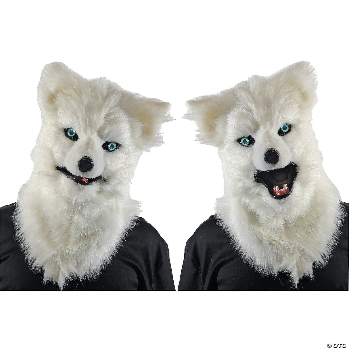 Adults Animated White Wolf Mask - Scary Halloween Mask Horror Costume Accessory