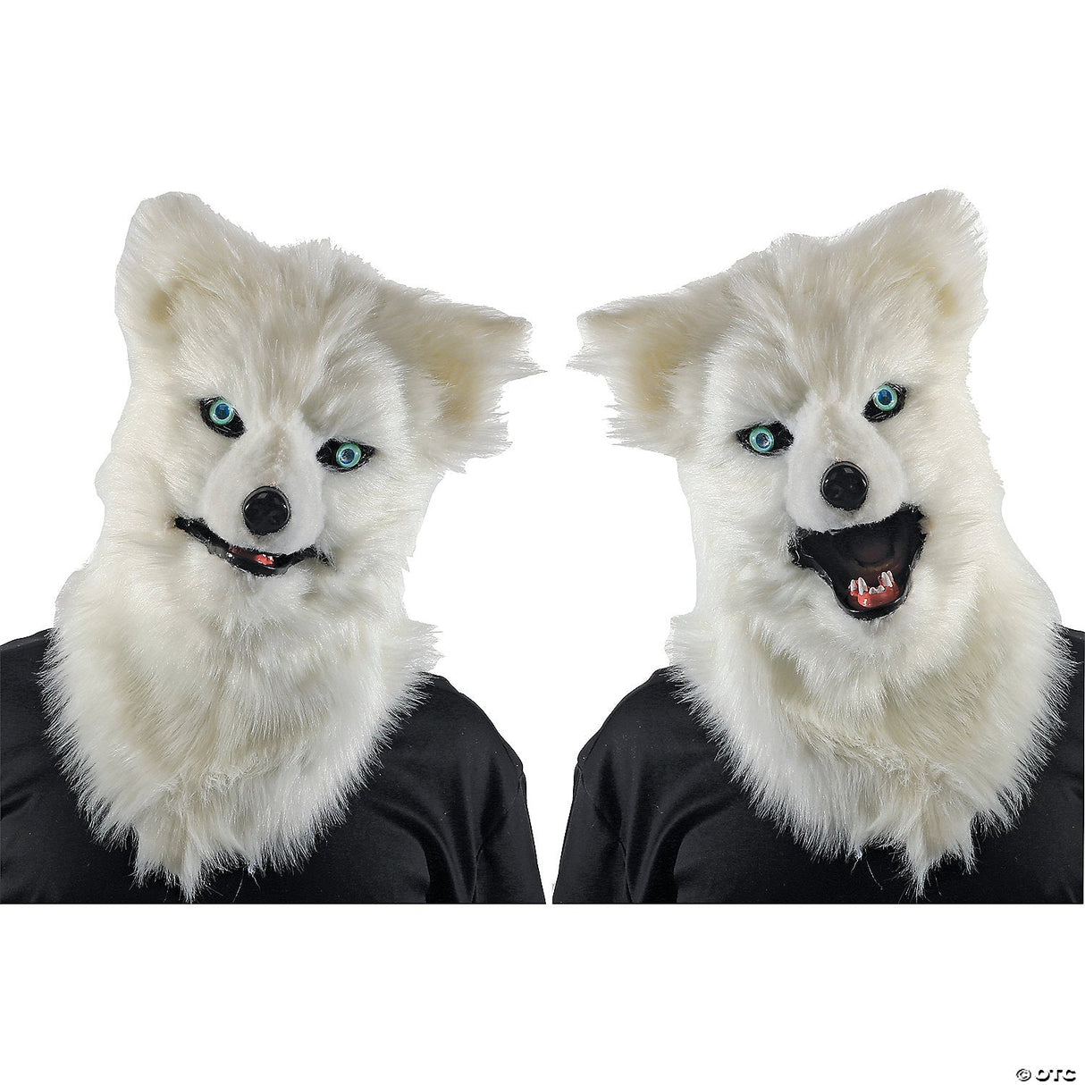 Adults Animated White Wolf Mask - Scary Halloween Mask Horror Costume Accessory