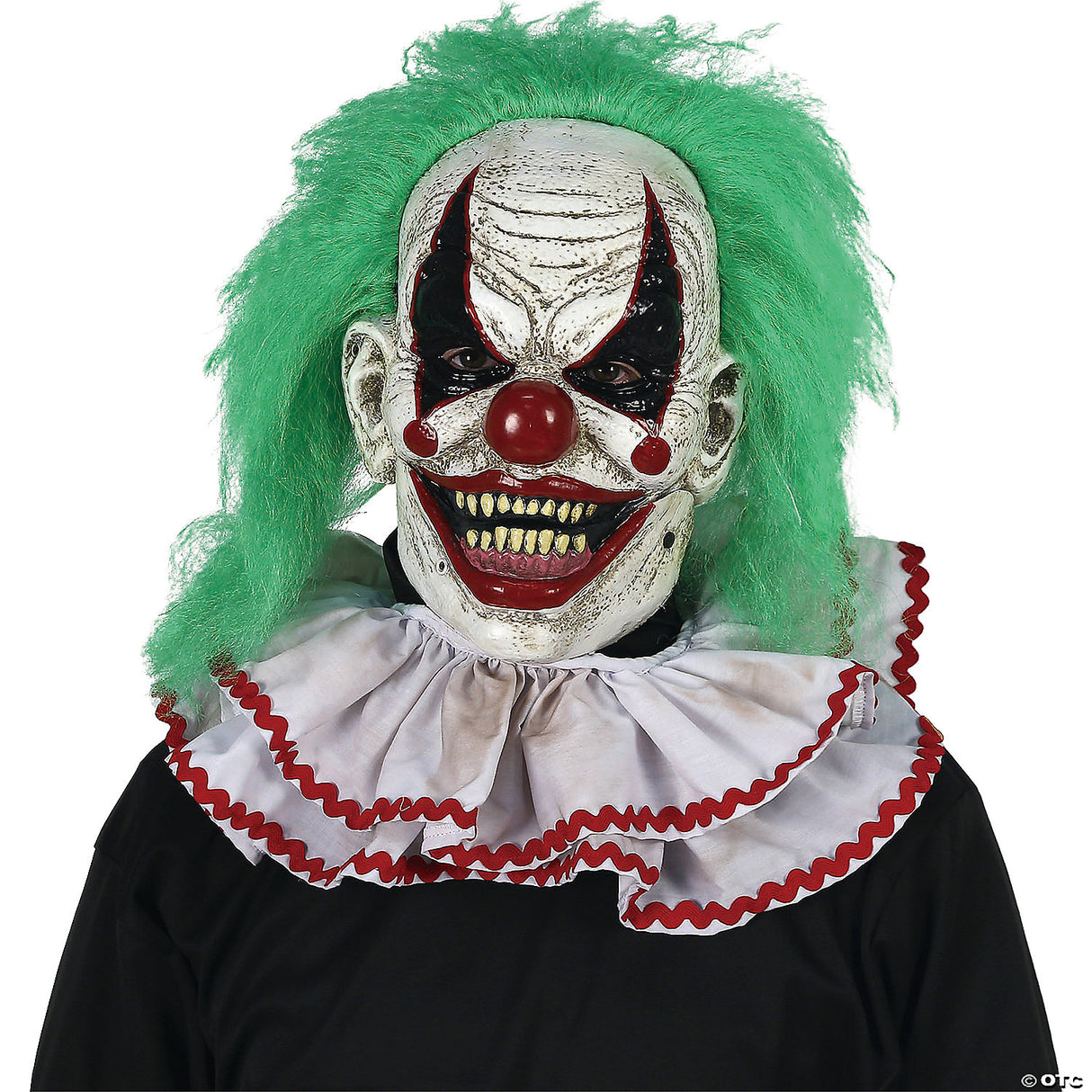 Adults Chuckles The Clown Mask With Green Hair - Scary Halloween Mask Horror Cos