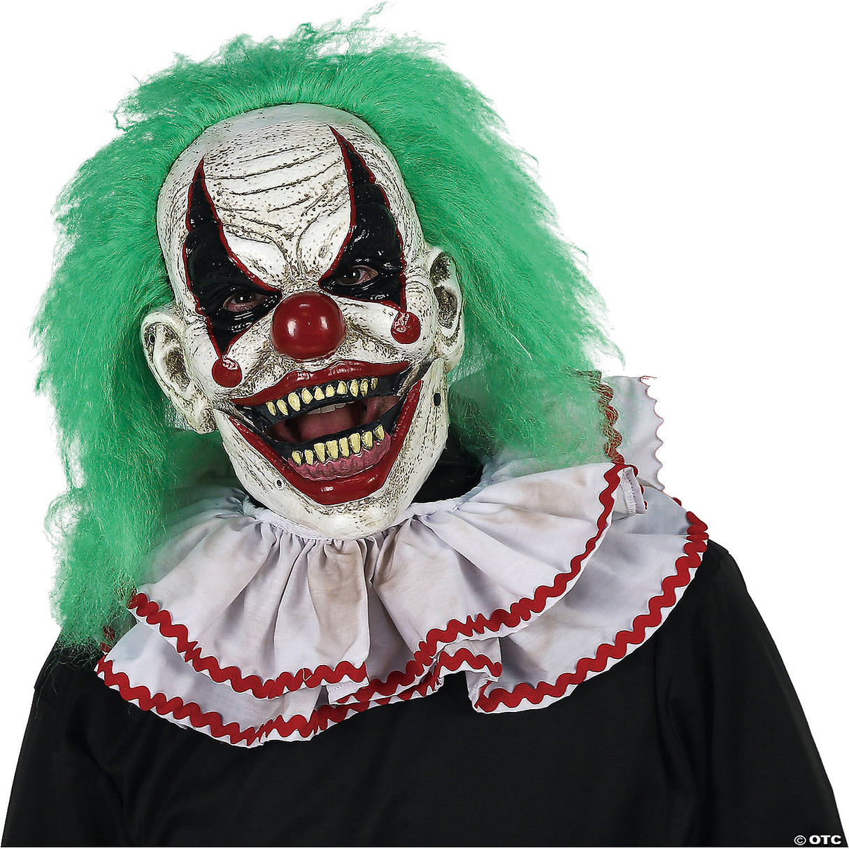 Adults Chuckles The Clown Mask With Green Hair - Scary Halloween Mask Horror Cos