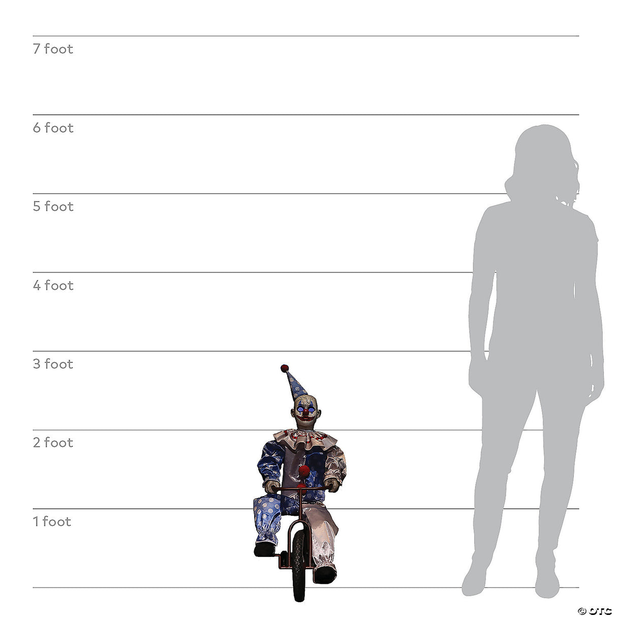 32" Animated Tricycle Clown Doll Halloween Decoration