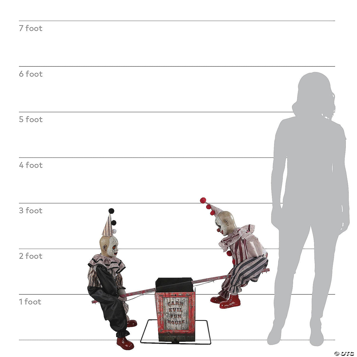 28" Animated Clown-go-round Halloween Decoration