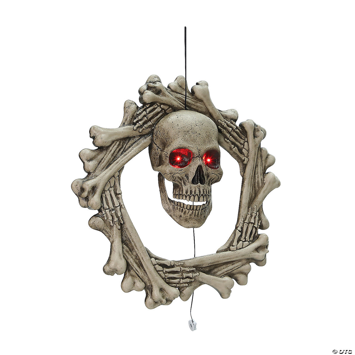 18" Bone Wreath Animated Halloween Decor - Halloween Decoration Prop Haunted