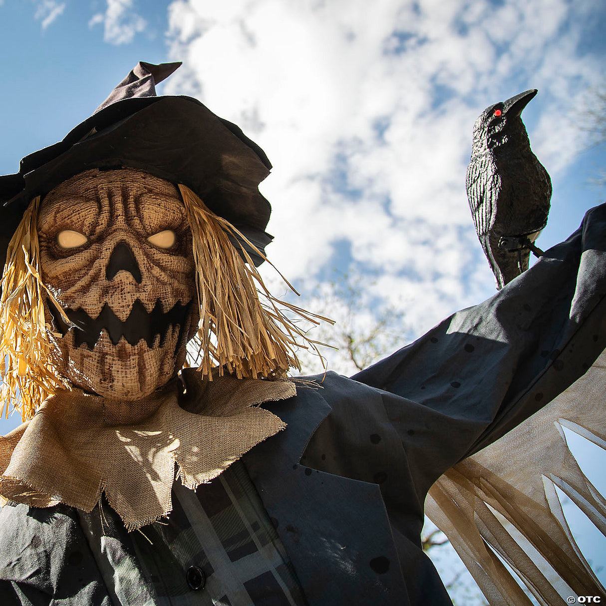96" Animated Staked Scarecrow Prop – Creepy Halloween Yard Decoration