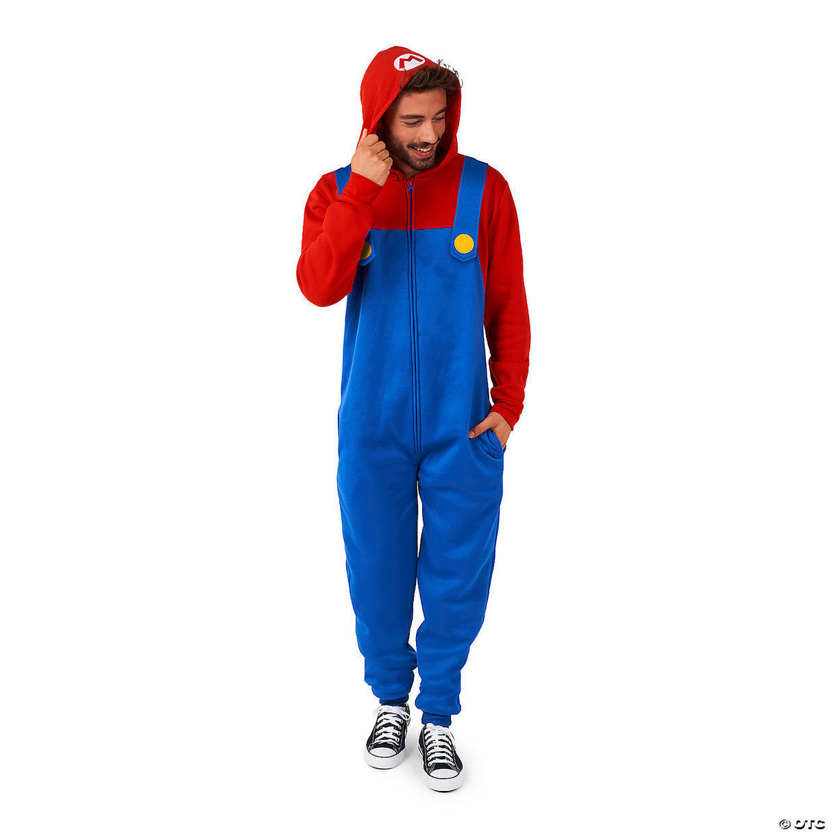 Men's Mario™ Onesie Costume - Small 38-40 - Halloween Costume Accessory Party Dr