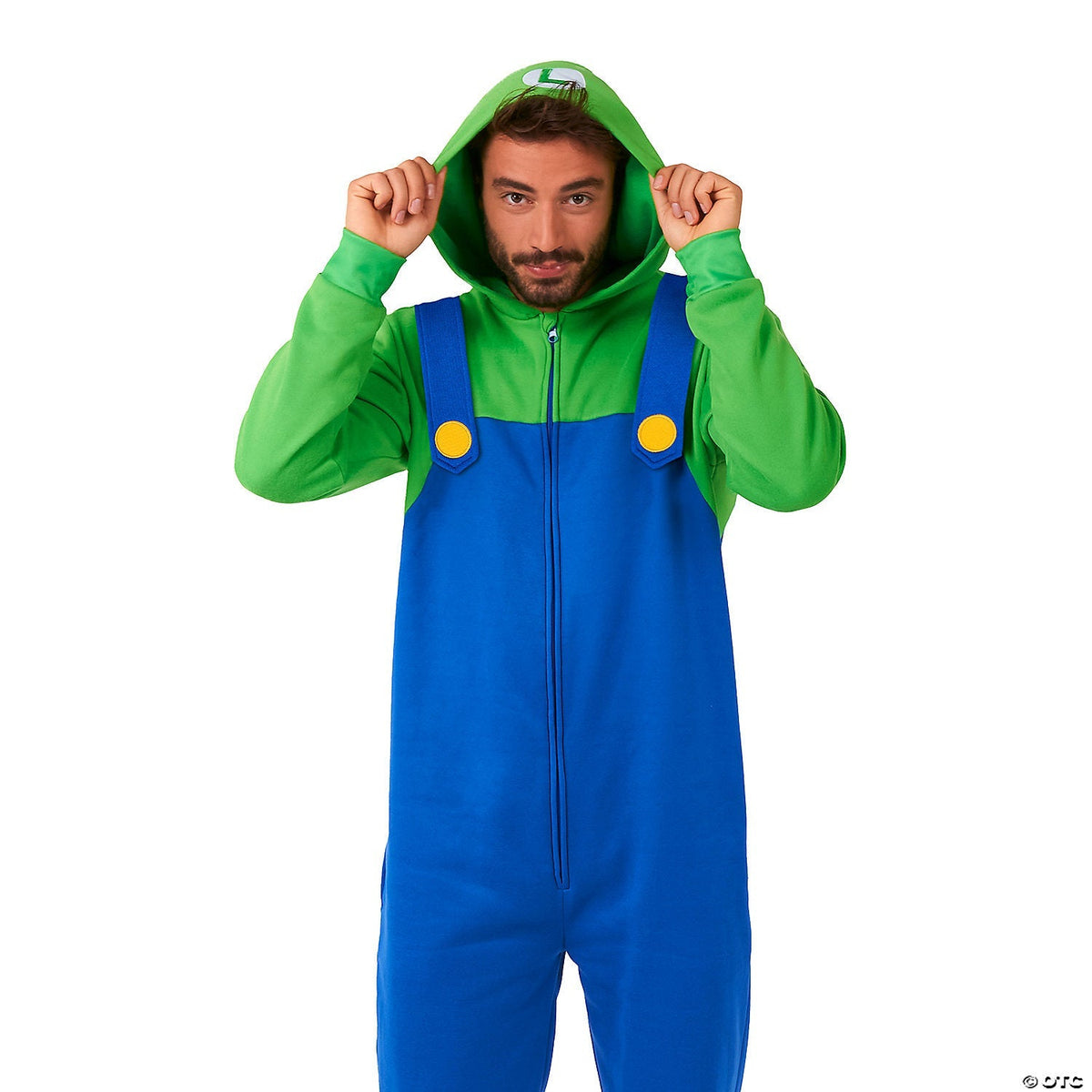 Men's Luigi™ Onesie Costume - Small 38-40 - Halloween Costume Accessory Party Dr