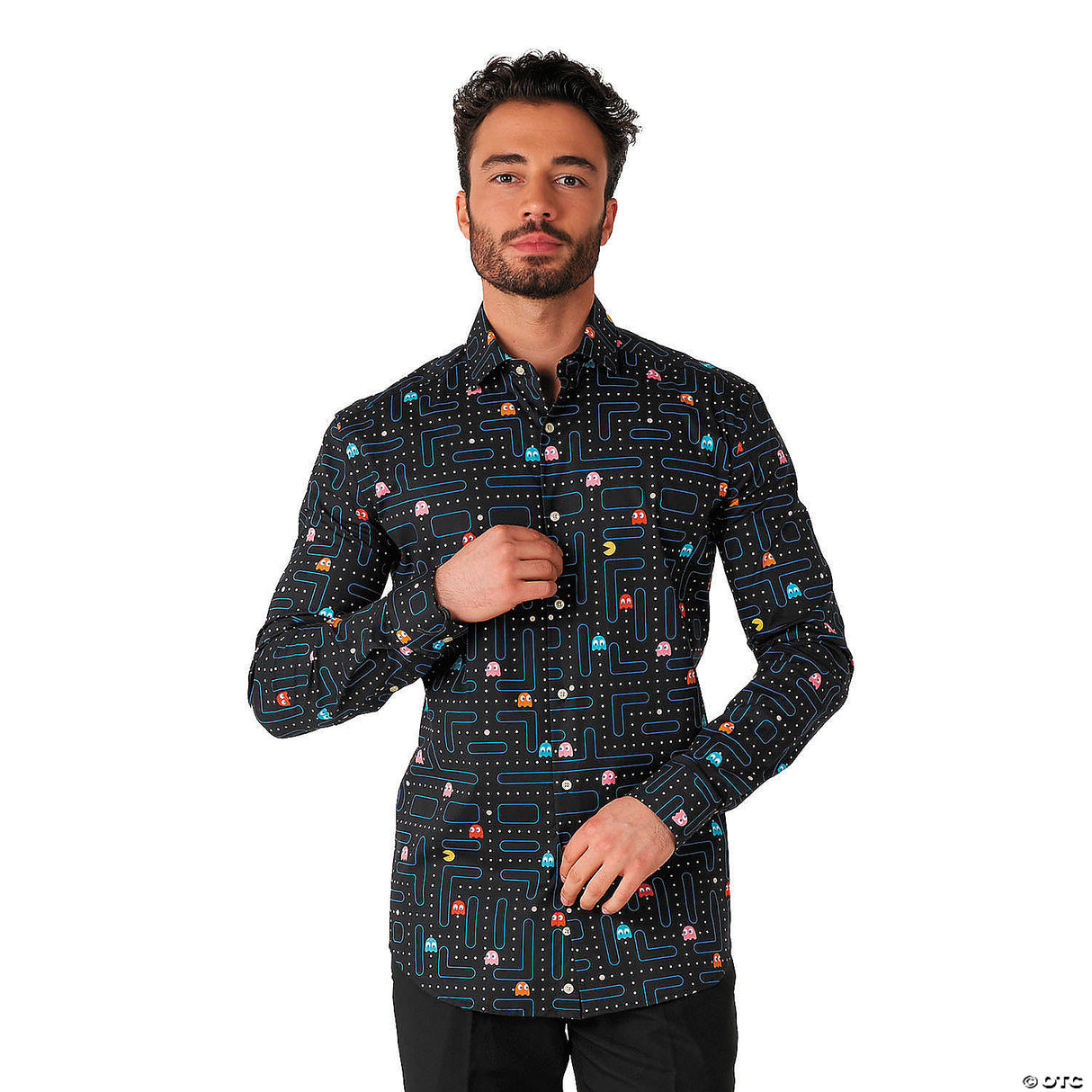 Men's Pac Man™ Dress Shirt - Small 38-40 - Halloween Costume Accessory Party Dre