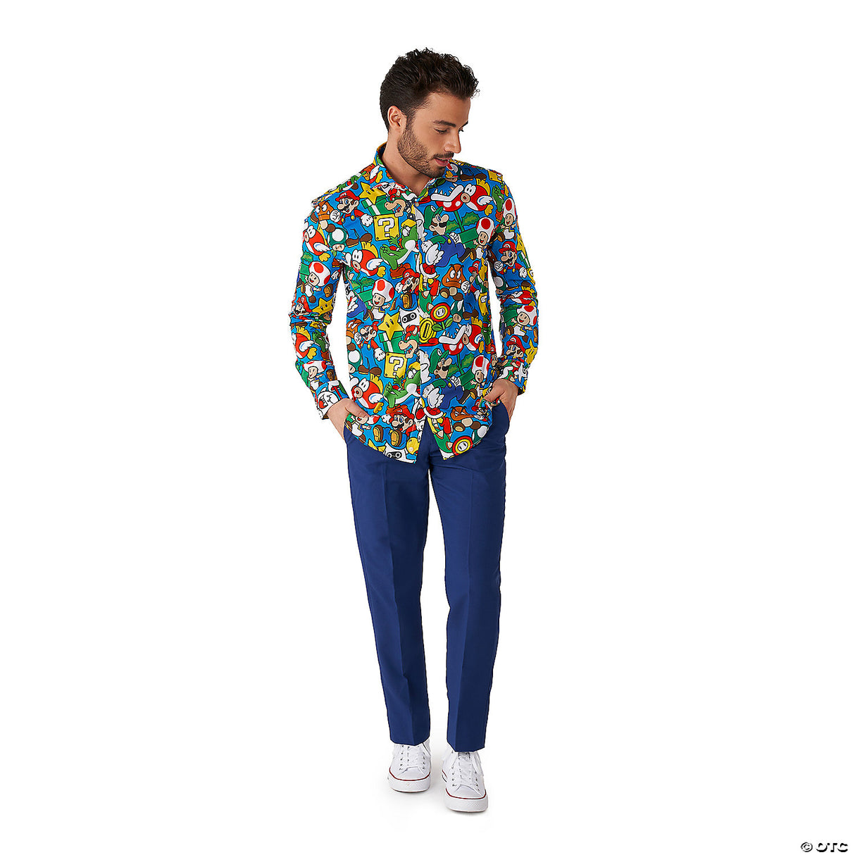 Men’s Super Mario™ Dress Shirt - Medium 40-43 - Halloween Costume Accessory Part