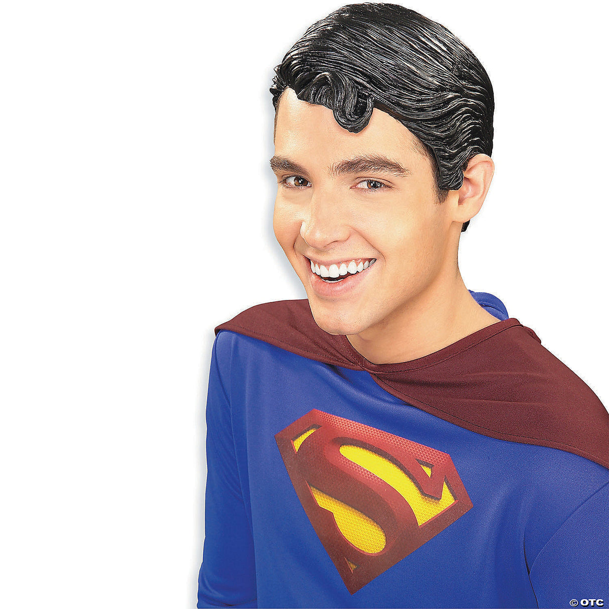 Adults Black Superman™ Vinyl Wig – Superhero Halloween Cosplay Costume Accessory