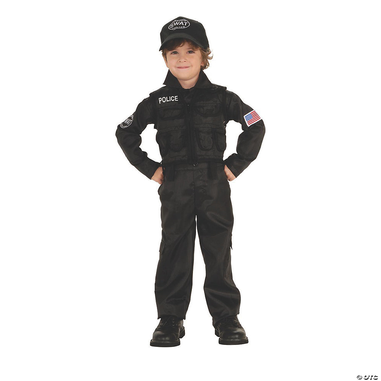 Toddler Boy's Policeman Swat Costume - Halloween Costume Outfit Dress Up Party -