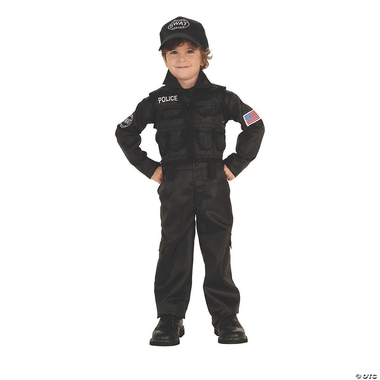 Toddler Boy's Policeman Swat Costume - Halloween Costume Outfit Dress Up Party -