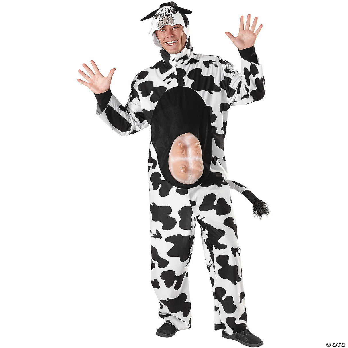Adults Barnyard Cow Costume – Funny Farm Animal Halloween Cosplay Party Outfit