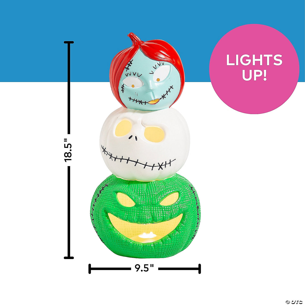 18 1/2" The Nightmare Before Christmas™ Light-up Jack, Sally & Oogie Boogie Decoration