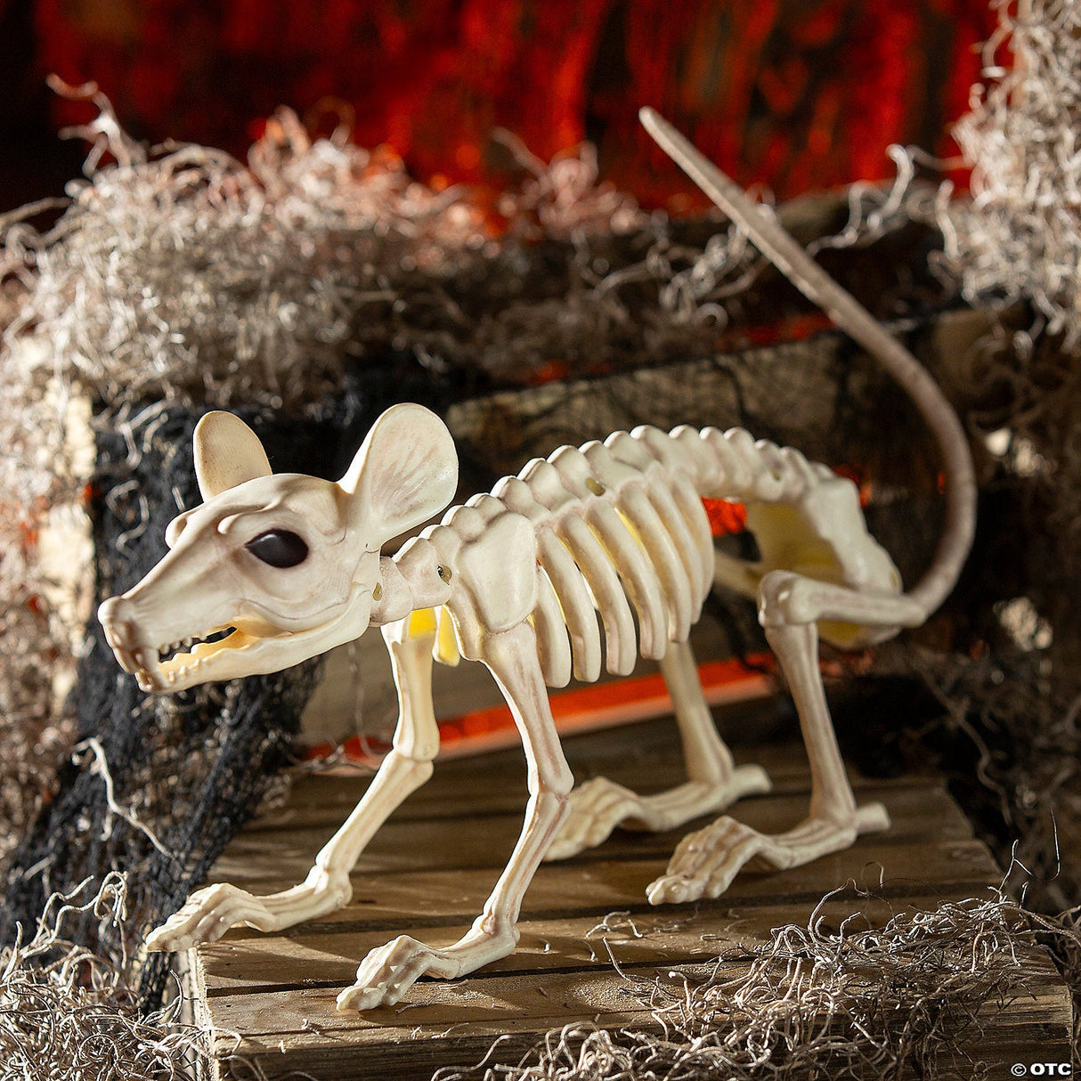 24" X 7" Plastic Rat Skeleton Halloween Tabletop Decoration