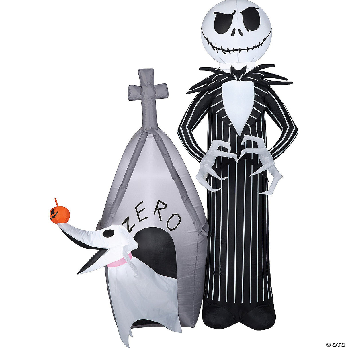 60" Blow Up Inflatable Nightmare Before Christmas Jack Skellington & Zero With House Outdoor Halloween Yard Decoration