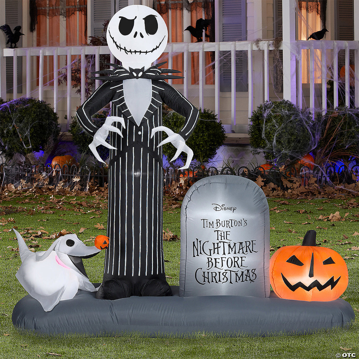 74" Blow-up Inflatable Nightmare Before Christmas Jack Skellington In Graveyard