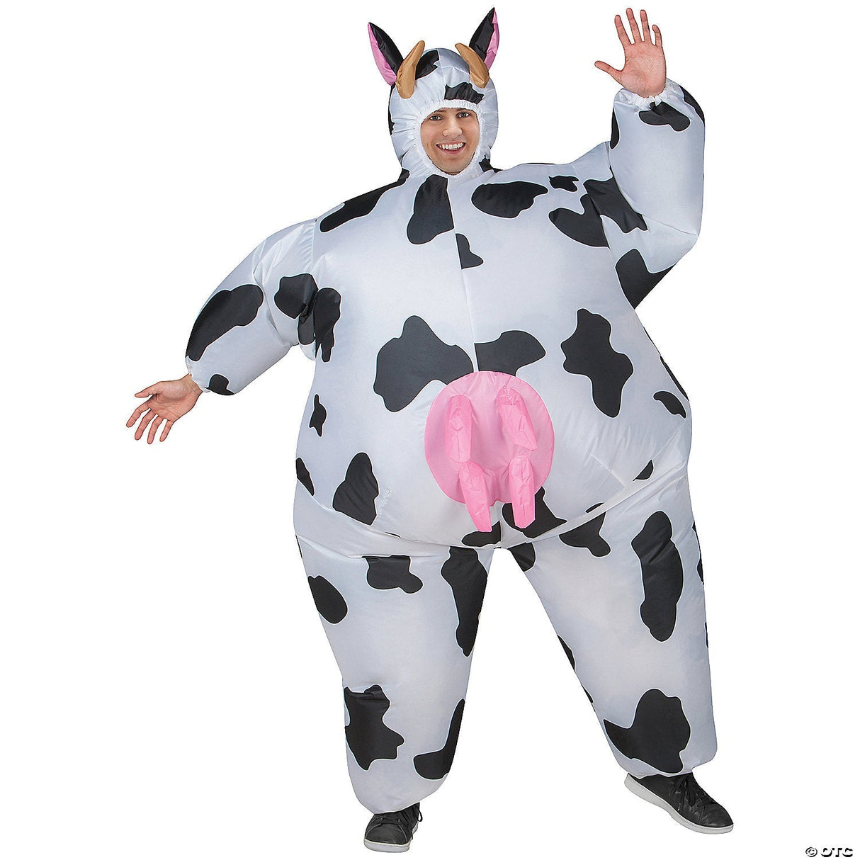 Adults Inflatable Cow Costume – Funny Farm Animal Halloween Cosplay Party Outfit