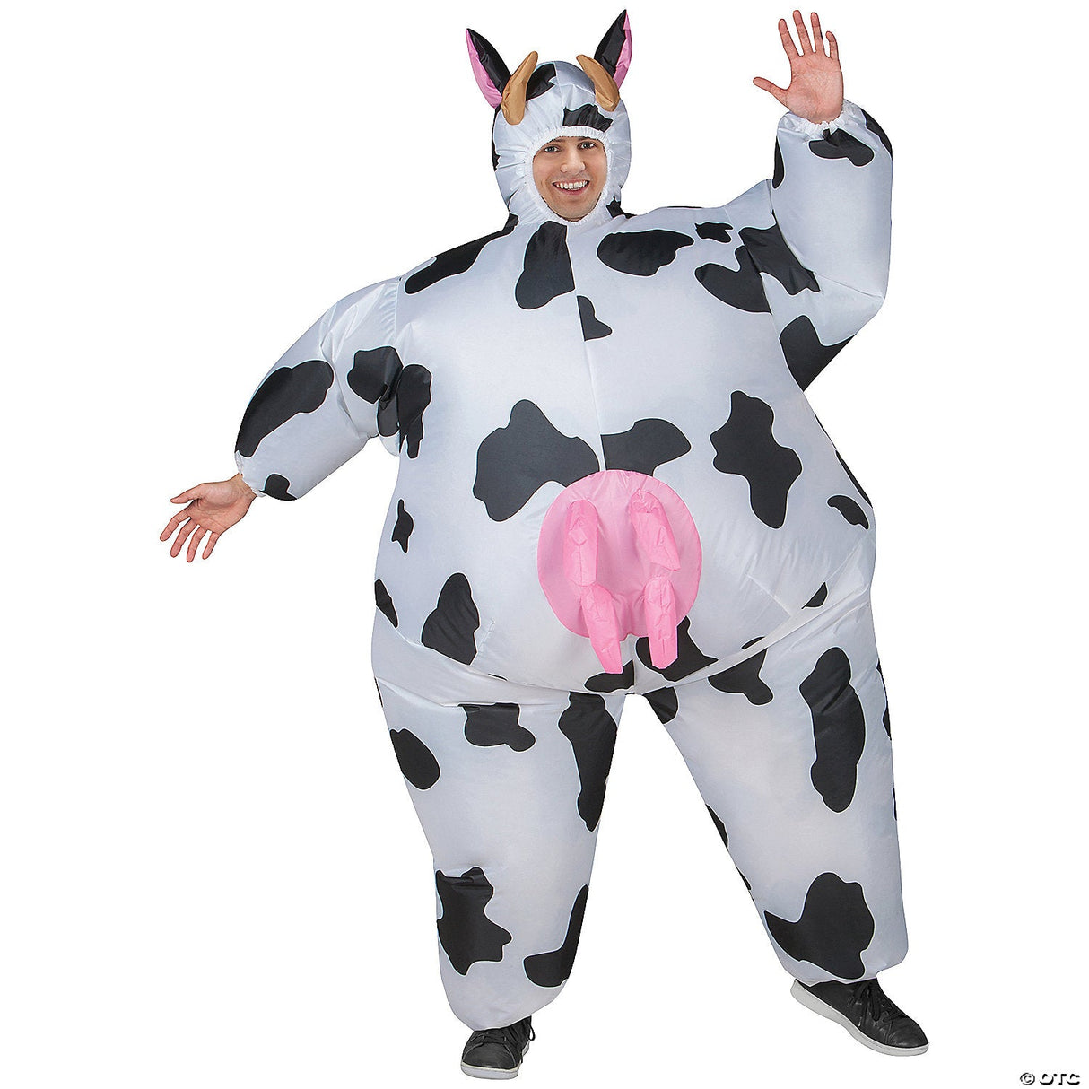 Adults Inflatable Cow Costume – Funny Farm Animal Halloween Cosplay Party Outfit