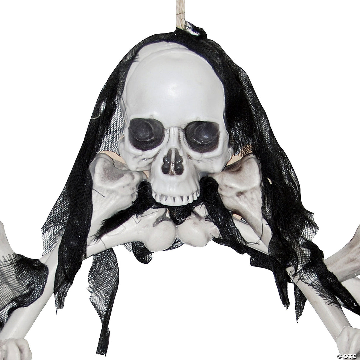 16.5" Light-Up Skeleton Wreath – Halloween Haunted House Decoration Prop