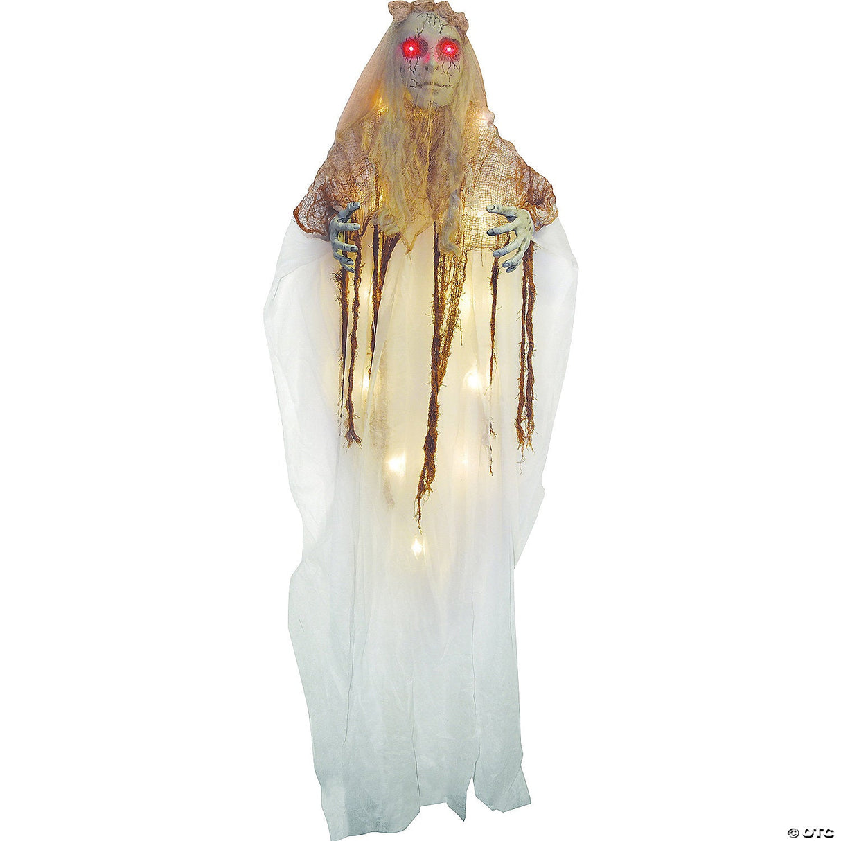 70" Hanging Ghost Bride with Lights – Halloween Haunted House Decoration