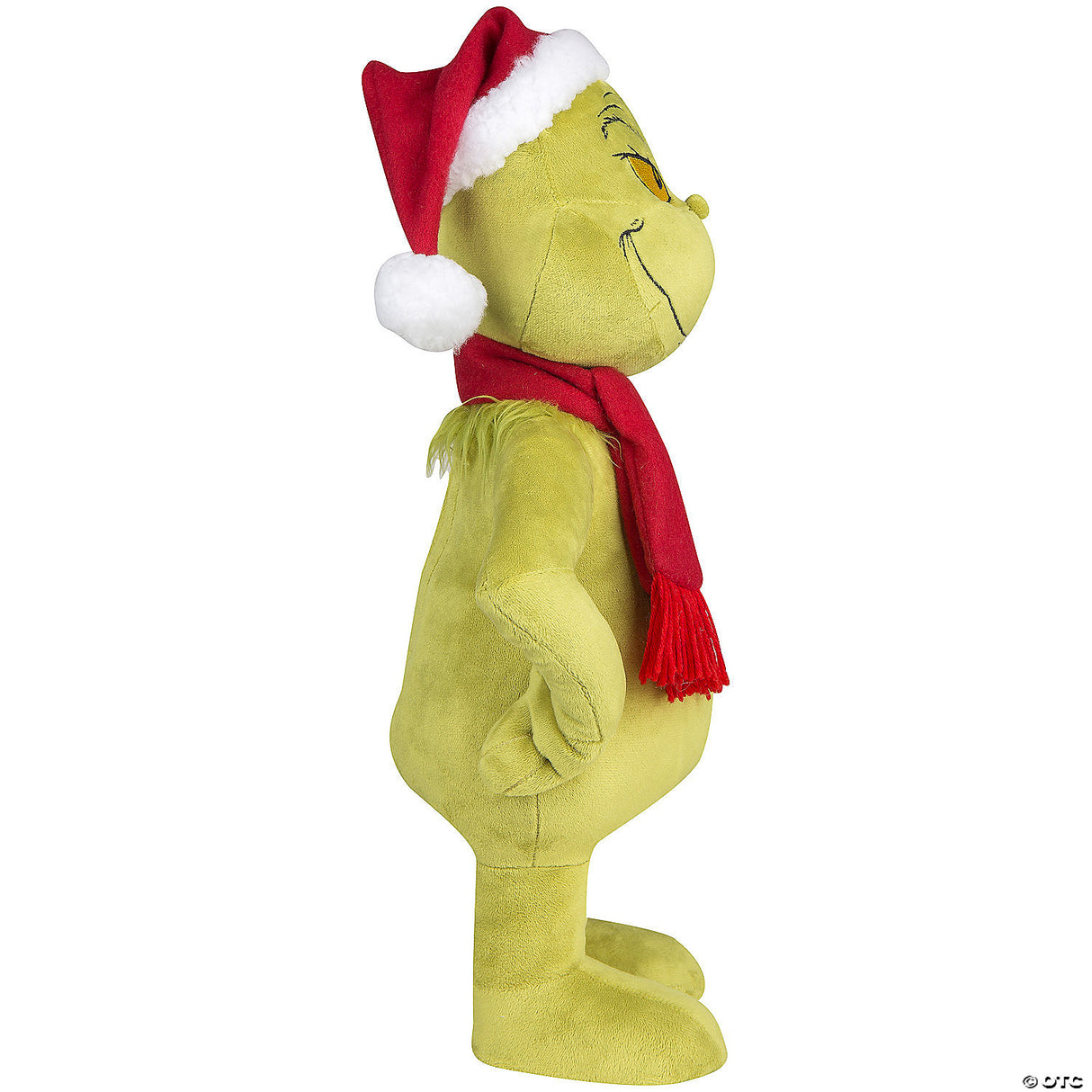 19" Holiday Greeter Stuffed Grinch With Light-up Heart Christmas Decoration