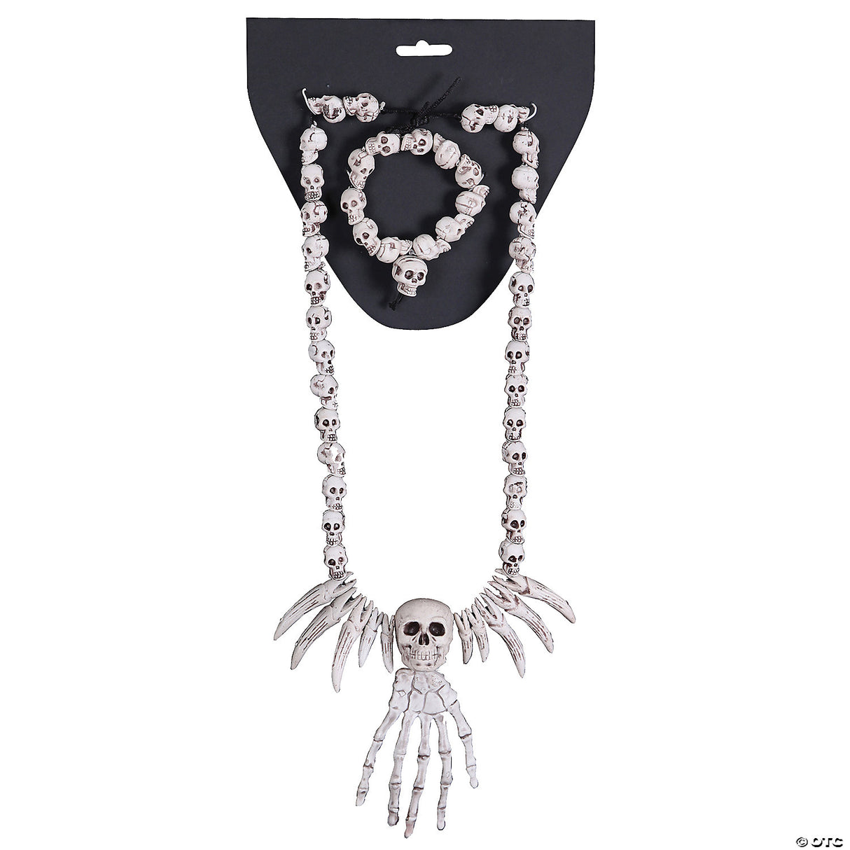 Skull Necklace and Bracelet Halloween Costume Accessory Party Jewelry