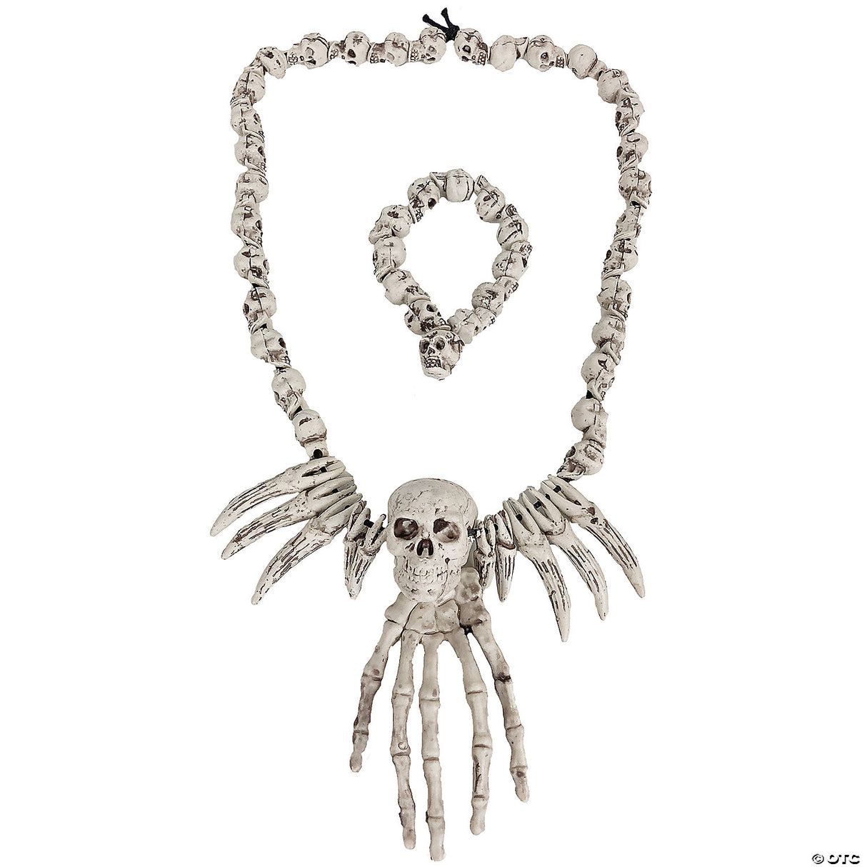 Skull Necklace and Bracelet Halloween Costume Accessory Party Jewelry
