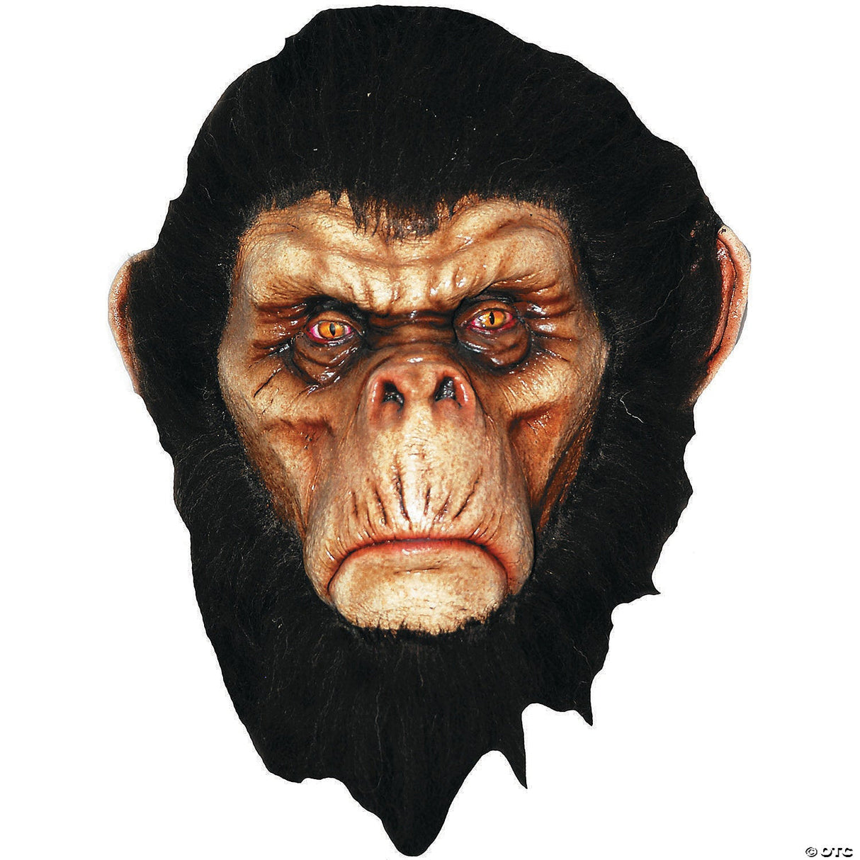Latex Bad Brown Chimp Mask - Scary Halloween Mask Horror Costume Accessory