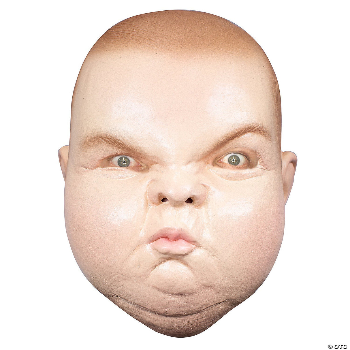 Adults Grumpy Baby Mask - Funny Creepy Halloween Costume Accessory Prop