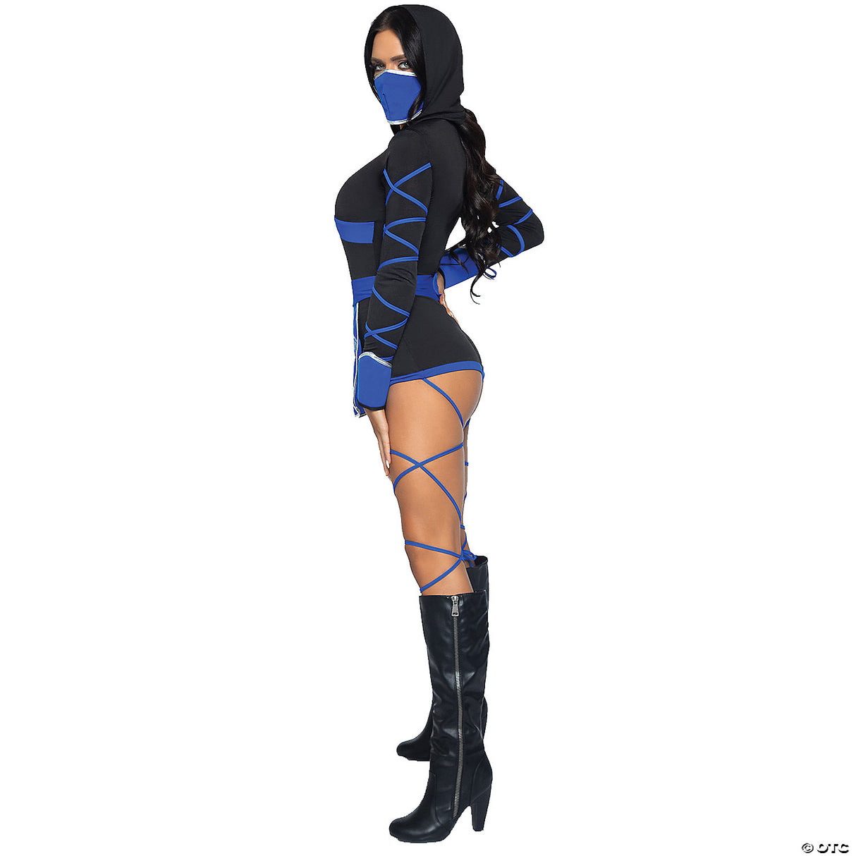 Ninja 3-Piece Black/Blue Costume XL – Adult Halloween Cosplay Outfit