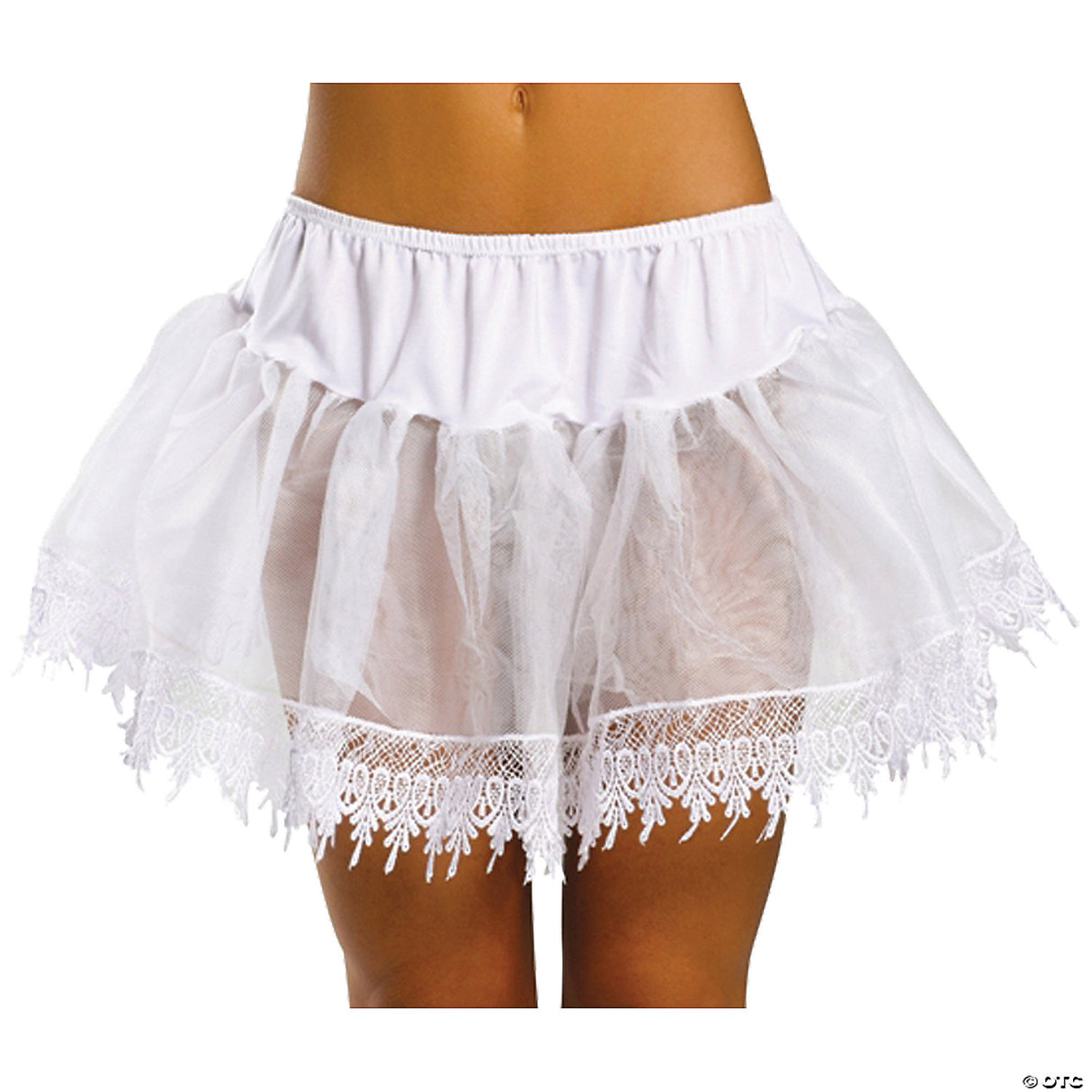 White Teardrop Lace Petticoat Skirt – Halloween Costume Dress Up
