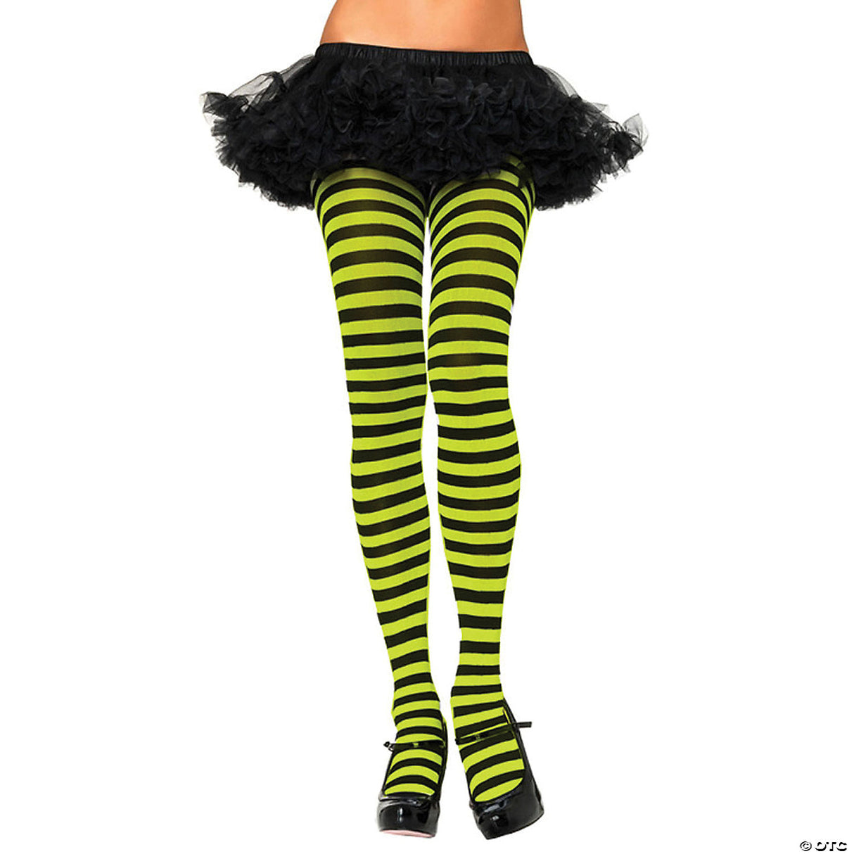 Striped Stockings Halloween Costume Tights – Black & White Pattern