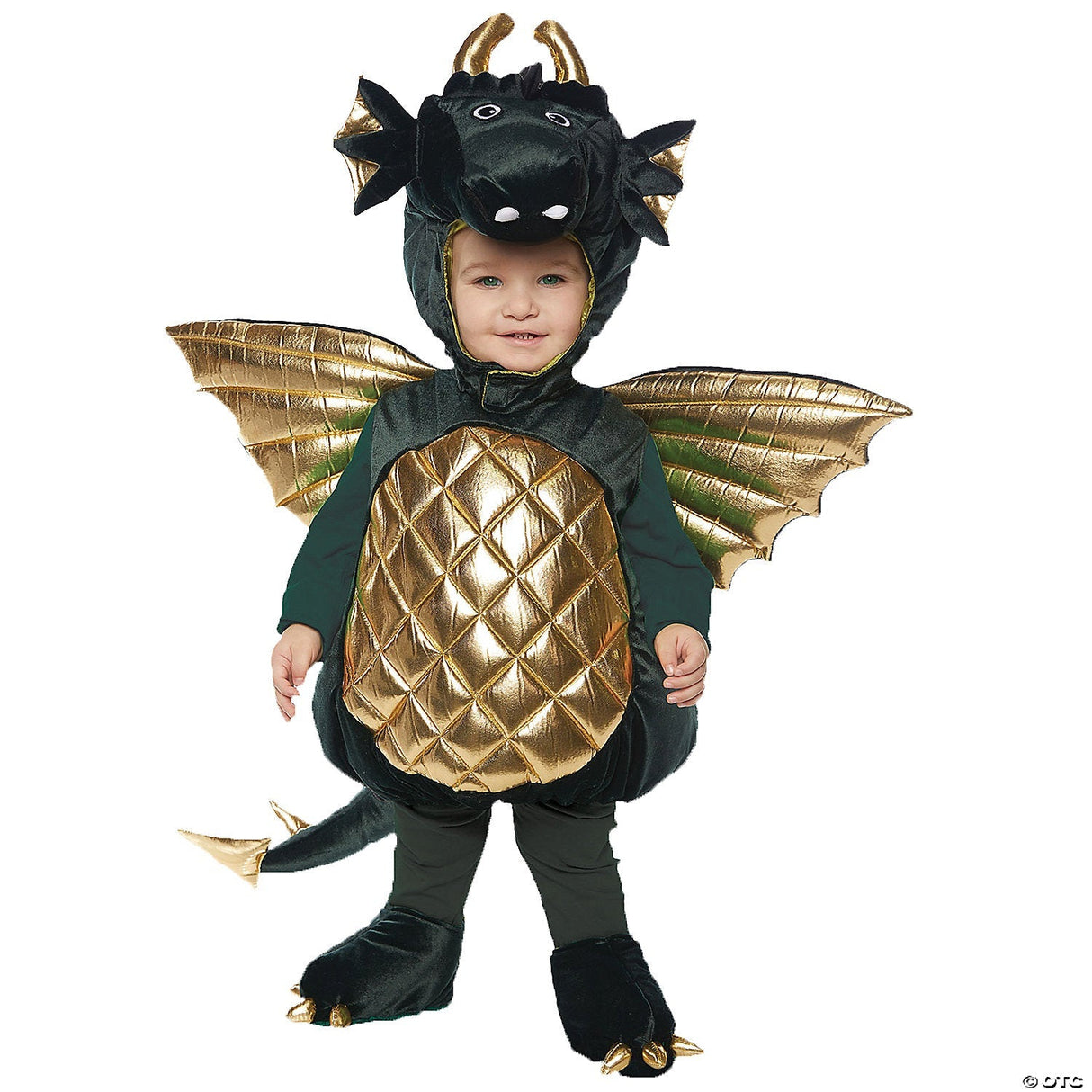 TODDLER GREEN DRAGON CSTM-SM 4-6 - Toddler Halloween Costume Cosplay Dress