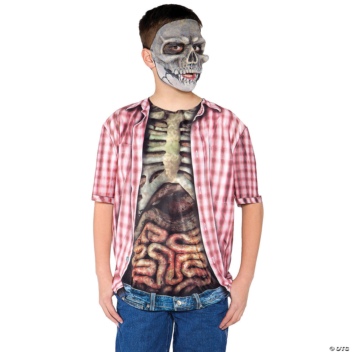 BOY'S SKELETON SHIRT-MD - Kids Halloween Costume Dress Up Party